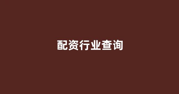 配资行业查询